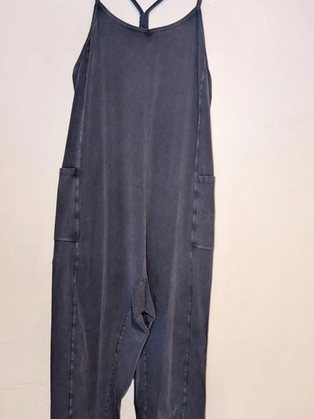 Offline by Aerie OG Cotton Racerback Jumpsuit Black Large